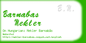 barnabas mekler business card