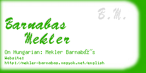 barnabas mekler business card